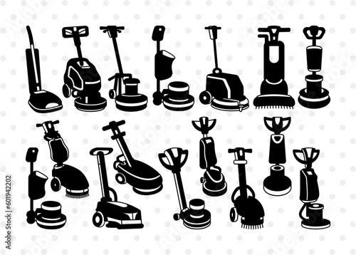 Floor Polisher Silhouette, Floor Polisher SVG, Floor Machine Svg, Floor Cleaner Svg, Floor Polisher Bundle, SB00882