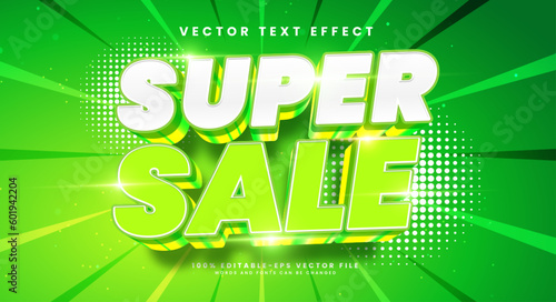 Super sale 3d editable vector text style effect. Vector text effect with luxury concept.