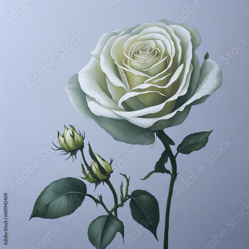 white rose on blue