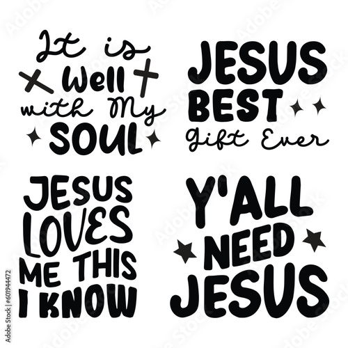 Jesus Christian SVG And T-shirt Design Bundle.