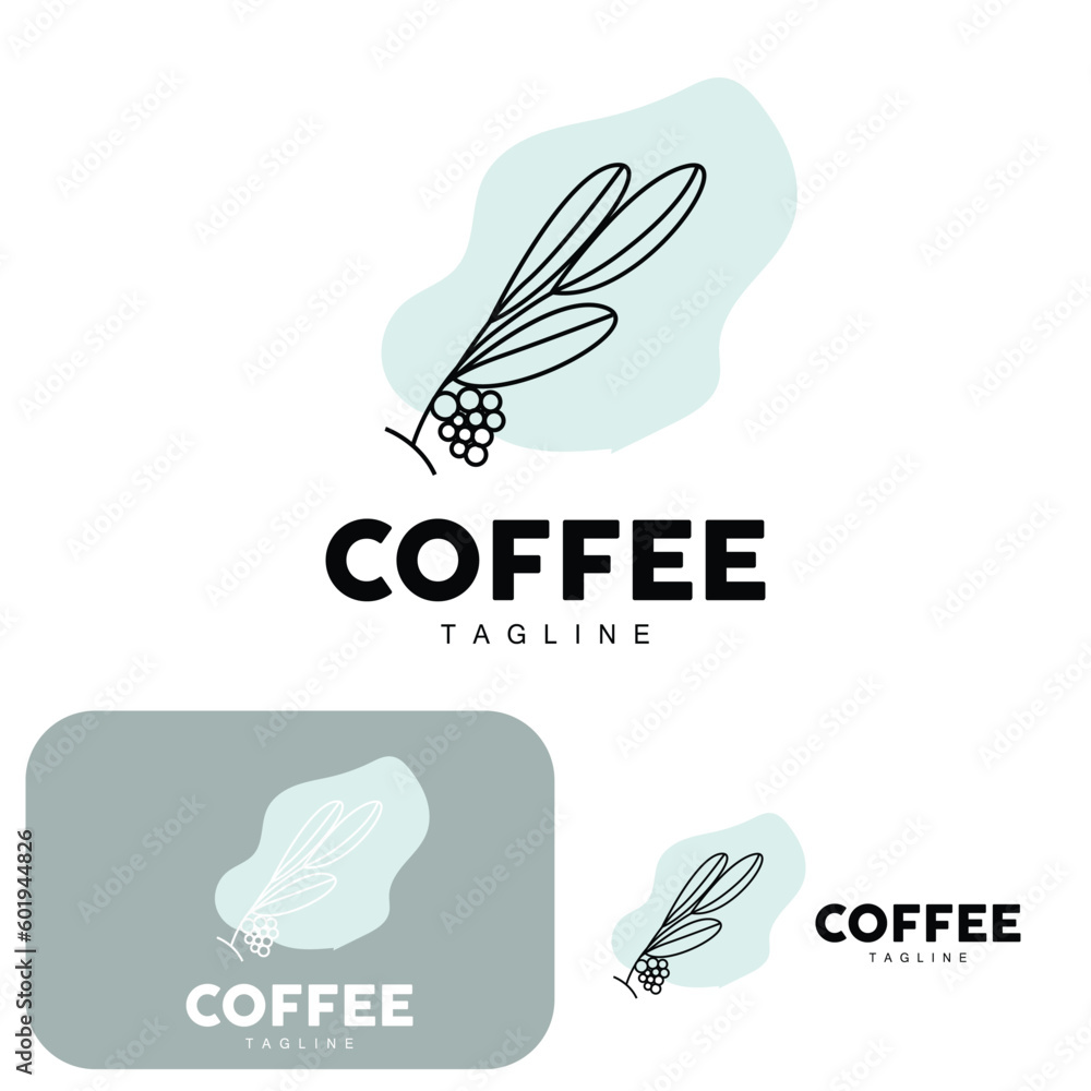 Coffee Logo, Coffee Tree Design, Cafe Drink Vector, Icon Brand Illustration Symbol Coffee Logo, Coffee Tree Design, Cafe Drink Vector, Icon Brand Illustration Symbol