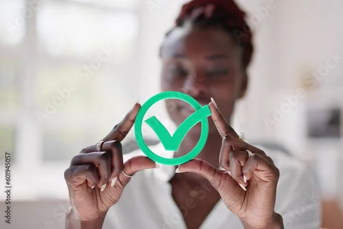 Obraz Legitimate Correct Answer - Appropriate Green Check