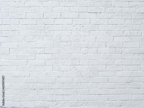 Brick wall and white surface  clean  rough  uneven surface material. Retro decoration construction.