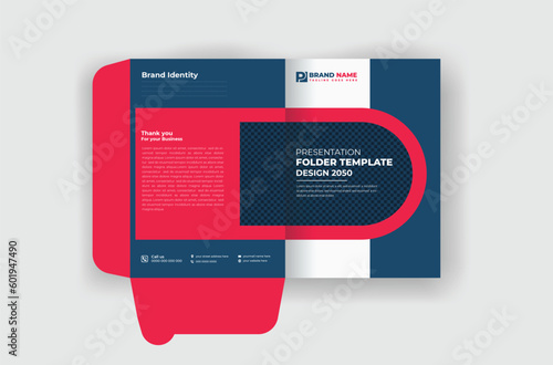 Corporate presentation folder design template and modern layout