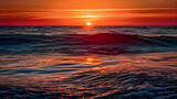 Captivating Colors: A Serene Sunset Bathing the Calm Ocean in a Symphony of Hues