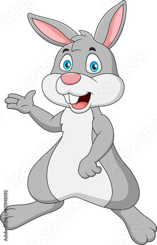 Cute bunny cartoon smiling. Cartoon cute animal mascot illustration