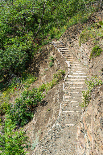 Hike path on the slope of Mtatsminda mount