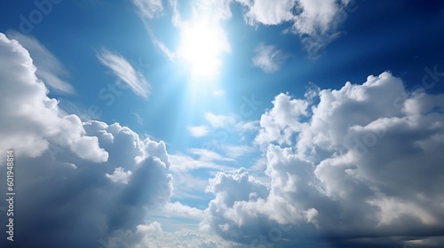 Fototapeta Naklejka Na Ścianę i Meble -  blue sky with clouds with midjourney