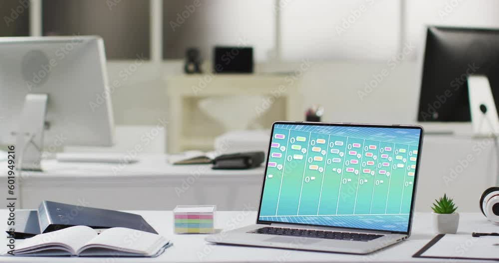 Composition of laptop with ai chat on screen Composition of laptop with ai chat on screen