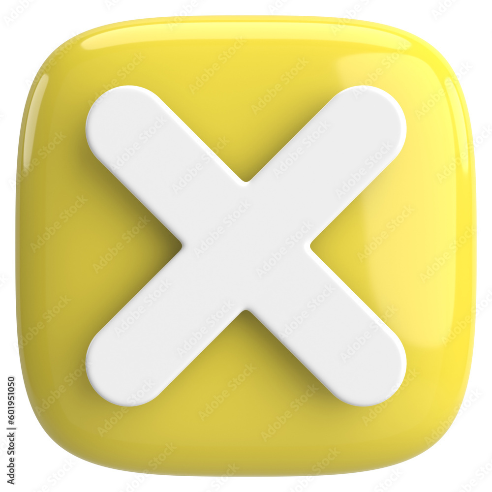 Fototapeta premium 3D close button. Cross sign. 3D illustration.