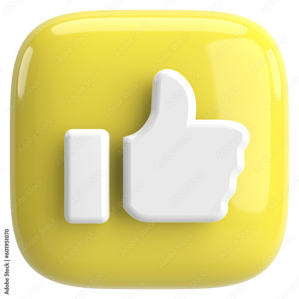 Like button. Like icon. 3D illustration. Like button. Like icon. 3D illustration.