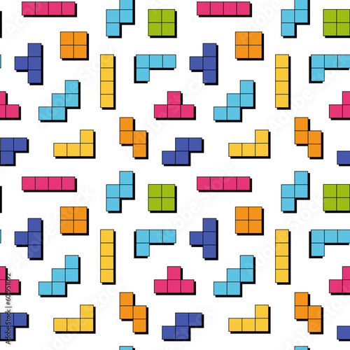 Abstract tetris style seamless background