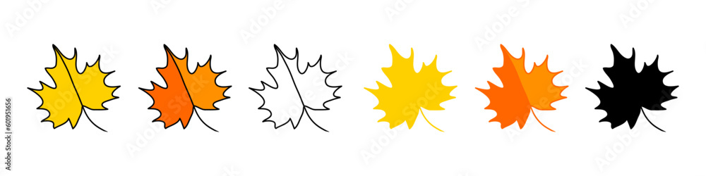 Autumn maple leaf. Vector illustration isolated on white background. Autumn maple leaf. Vector illustration isolated on white background.