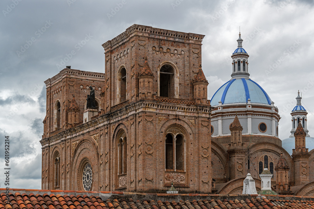 New Cathedral towers and dome, Cuenca, Ecuador.