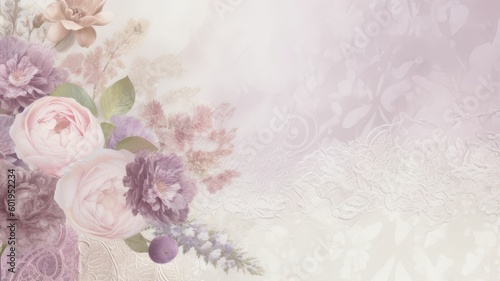 background with pink flowers. Generative AI