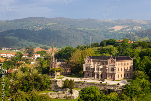 Sobrellano Palace and Capilla Panteón de los Marqueses. Comillas, Cantabria, Spain.