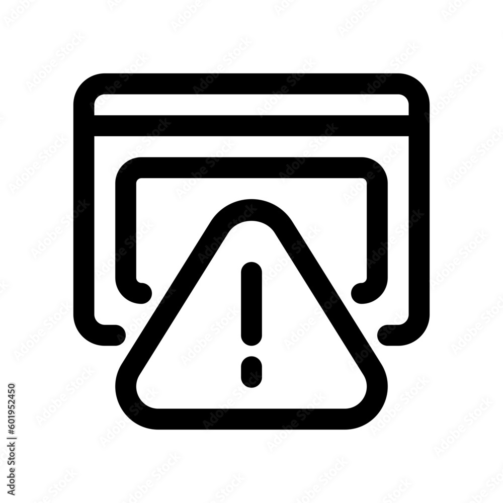 Editable website alert, warning vector icon. Part of a big icon set family. Perfect for web and app interfaces, presentations, infographics, etc Editable website alert, warning vector icon. Part of a big icon set family. Perfect for web and app interfaces, presentations, infographics, etc
