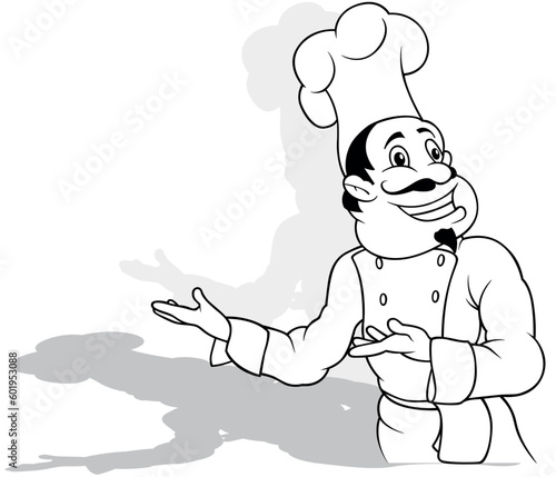 Drawing of a Smiling Chef i...