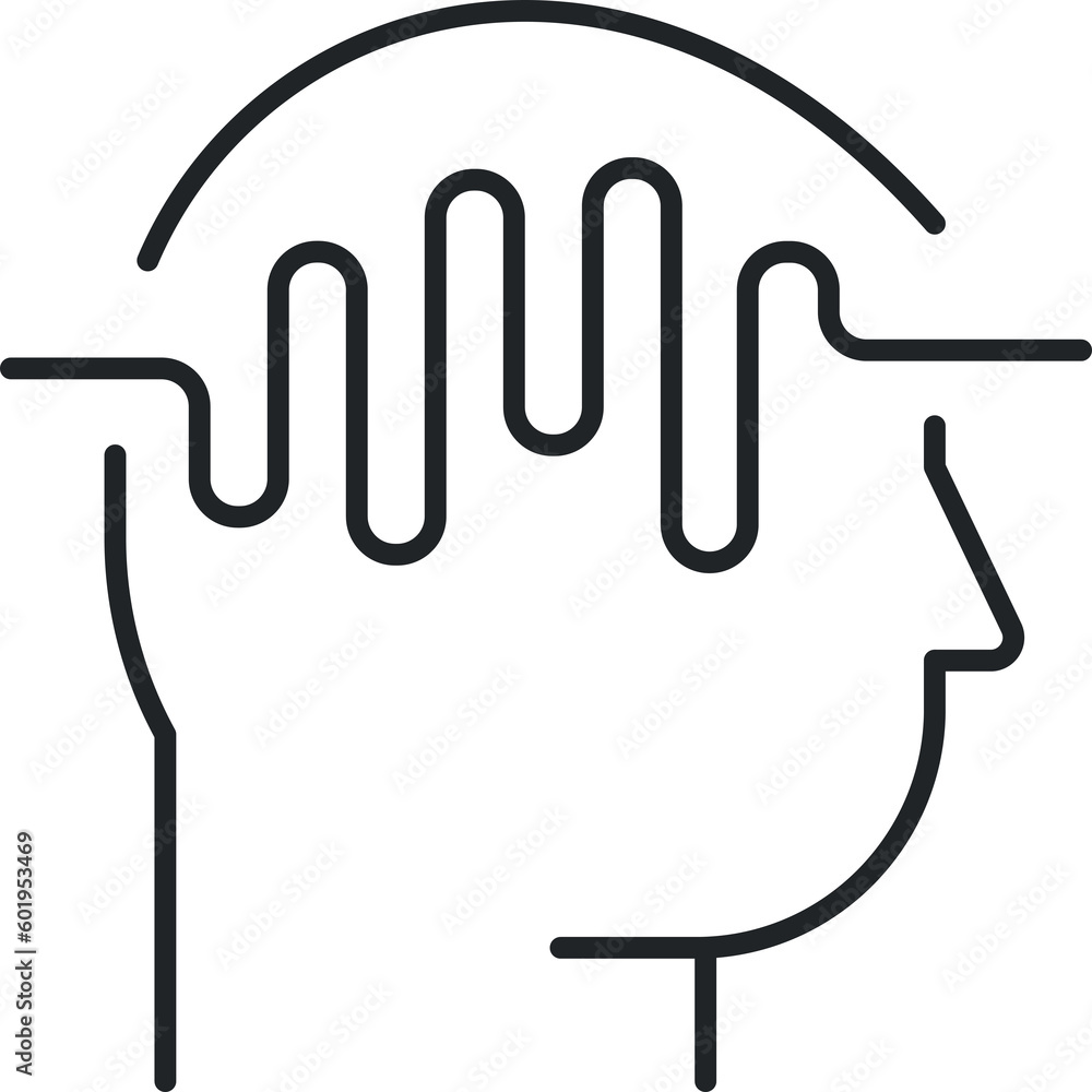 Brain waves line icon