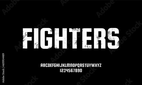 Rough Condensed Font and Number. Works well at small sizes. Detailed individually textured characters with an eroded rough letterpress print texture. Unique design font