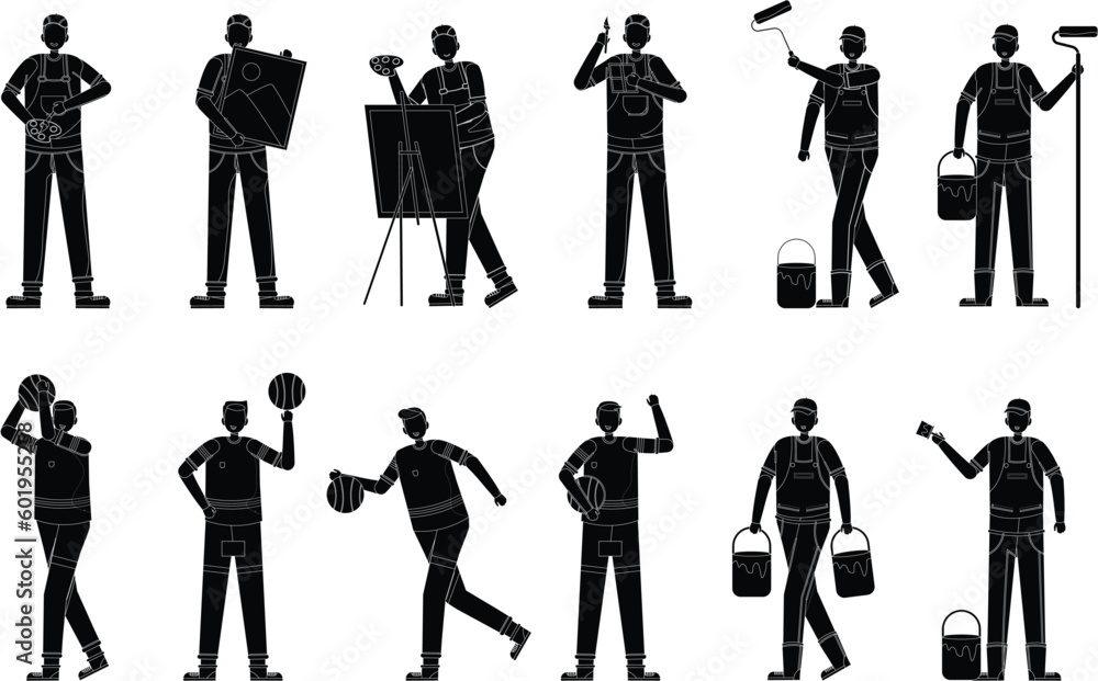 silhouettes of business people arts