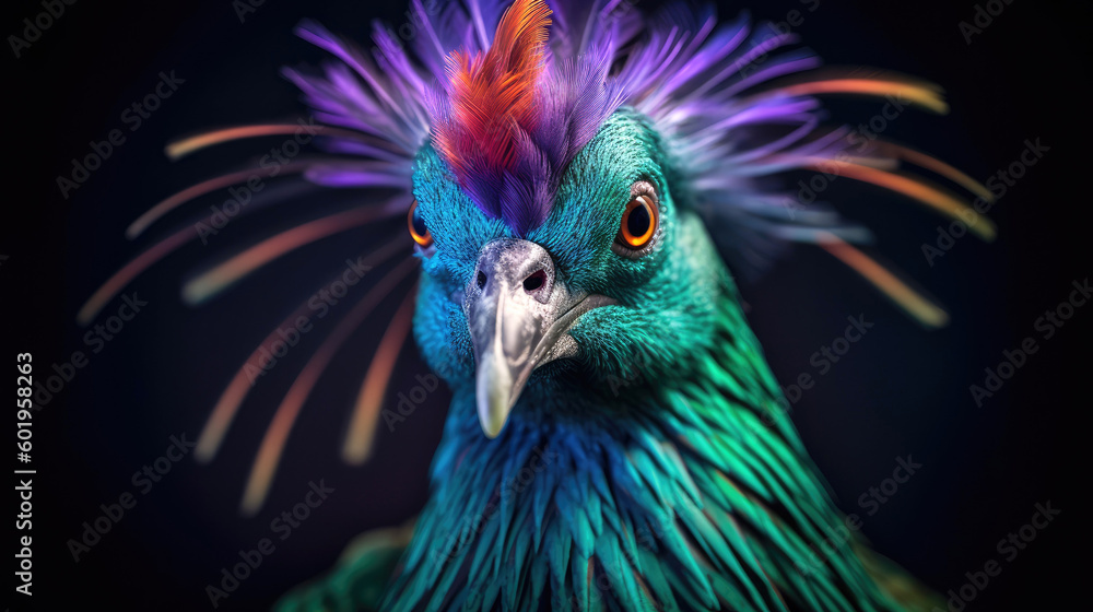 Fototapeta premium Nicobar Pigeon. Generative AI