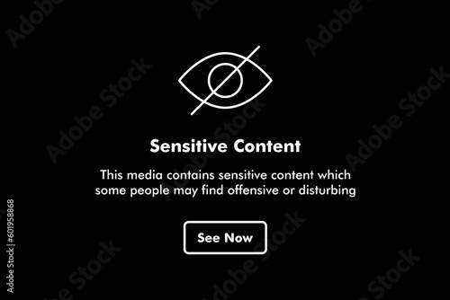 Sensitive Content vector icon set. Sign Warning template for social media. Explicit or Inappropriate content symbol