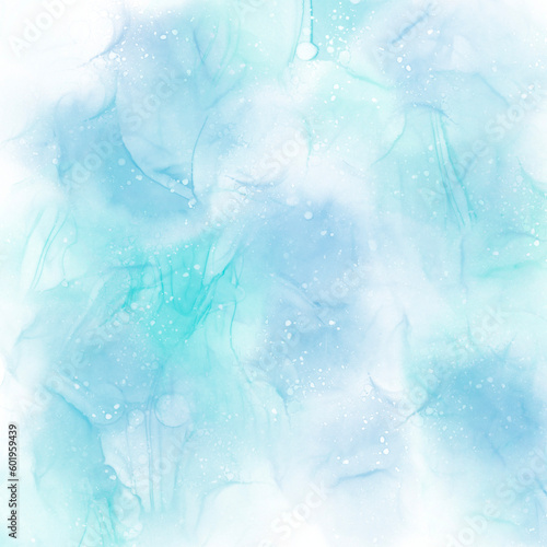 Wallpaper Mural Blue watercolor square frame brush Torontodigital.ca