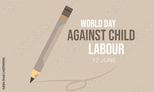 World day against Child Labour. background, banner, card, poster, template. Vector illustration.