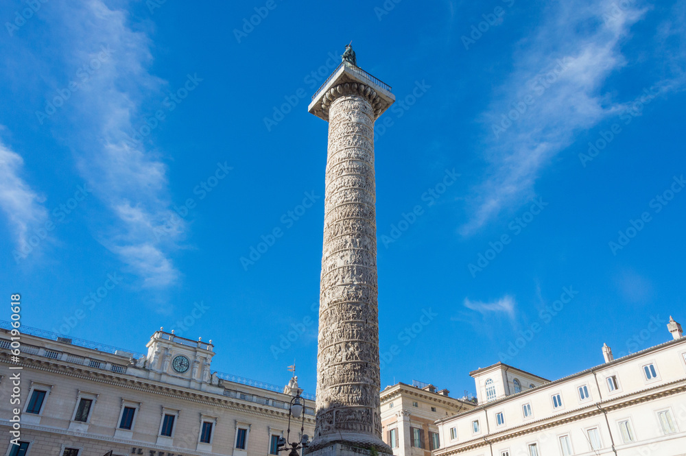 Column of Marcus Aurelius in Rome, Italy