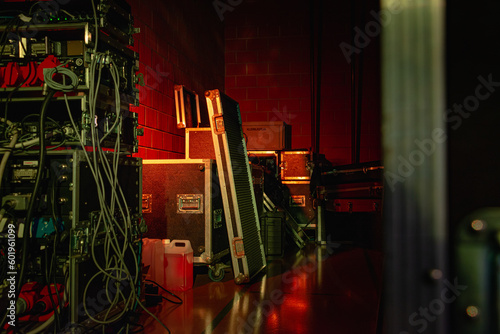 Fototapeta Experience the electrifying anticipation of live music with this stock image