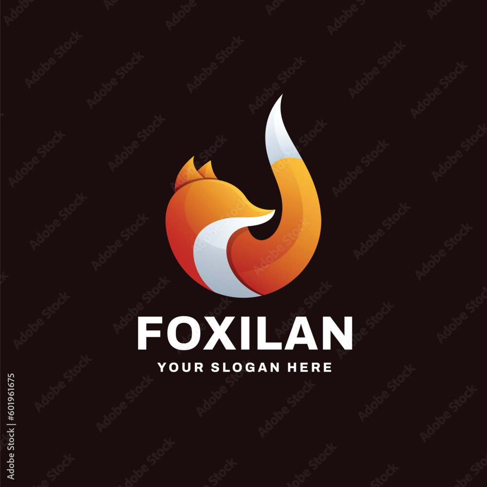 Fox Gradient Logo Vector Icon Illustration Fox Gradient Logo Vector Icon Illustration