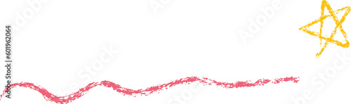 Hand drawn crayon texture doodle star underline for text decoration