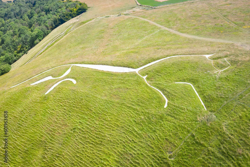 Obraz na płótnie Aerial view of Uffington White Horse w salonie
