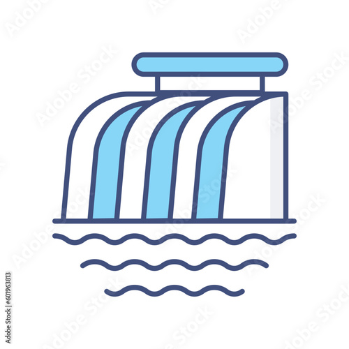 Hydropower icon vector stock illustration.