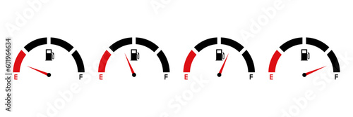 Fuel gauge vector indicator. Gasoline indicator symbol. Auto panel equipment illustration