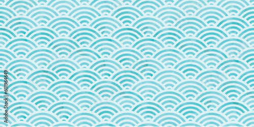 Japanese motif watercolor background. Seamless pattern.Vector. 水彩和風パターン 
