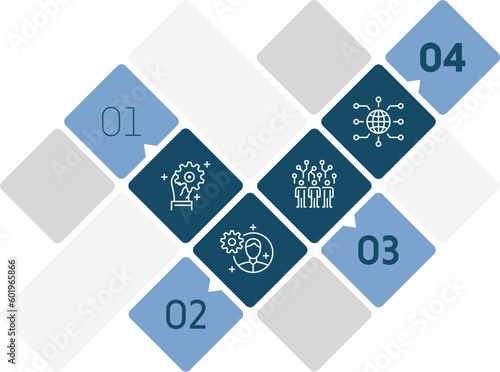 Working people infographic design with icons, made by thin line style with editable strokes.
