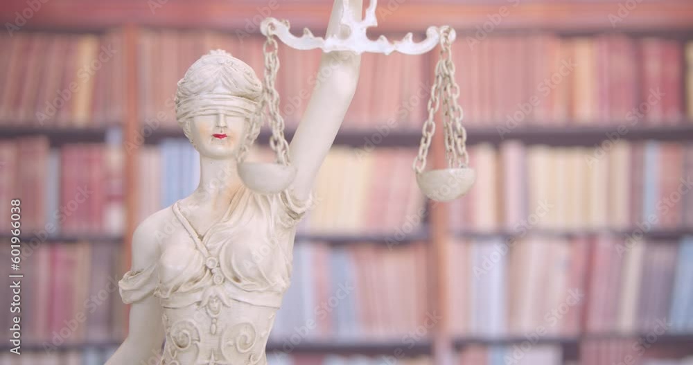 Legal office of lawyers, justice and law concept Statuette of Themis