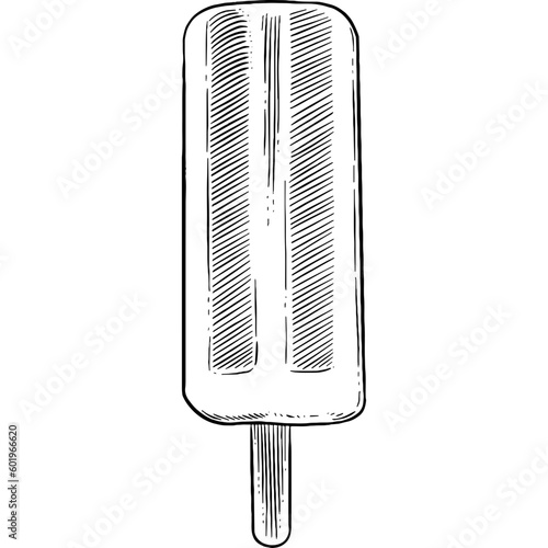 Hand drawn Popsicle or Ice Pop Sketch Illustration