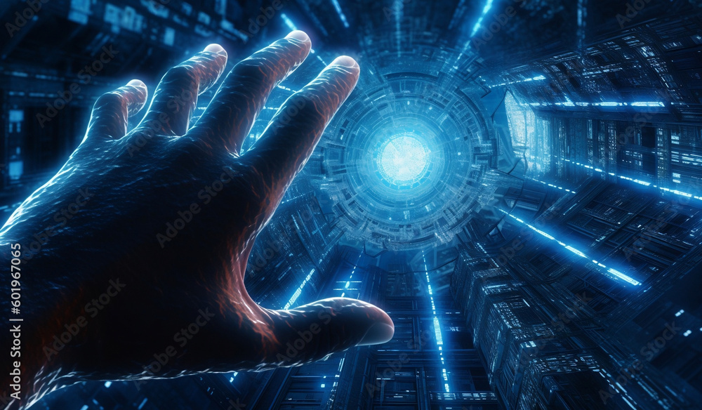 Fototapeta premium Artificial intelligence refers to the development of computer systems that can perform tasks that typically require human intelligence, such as learning, problem solving, and decision making.