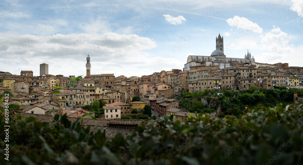 A panoramic view of the city of Siena, Tuscany