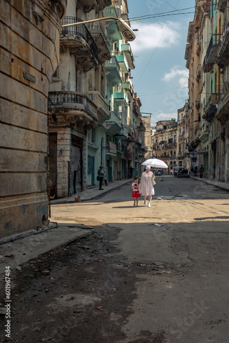 Life in the streets and historic districts of Havana in Cuba