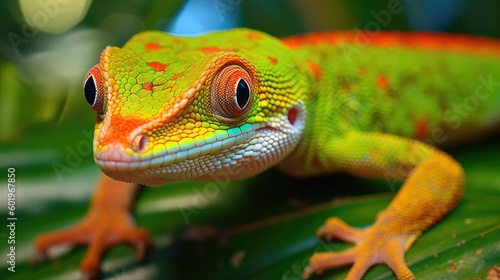 Gold Dust Day Gecko. Generative AI