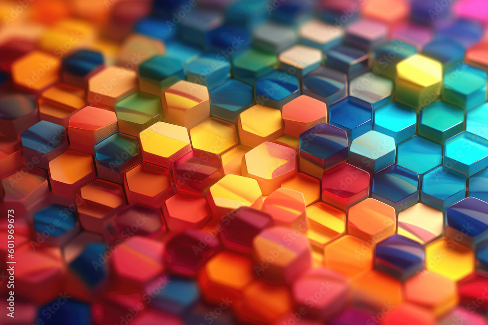 Vibrant 2D Concentric Hexagonal Shapes on a Light Background. Generative Ai Vibrant 2D Concentric Hexagonal Shapes on a Light Background. Generative Ai
