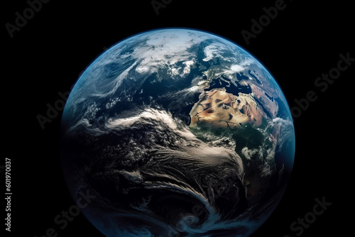 planet Earth, snapshot from space, close up, created with Generative AI Technology