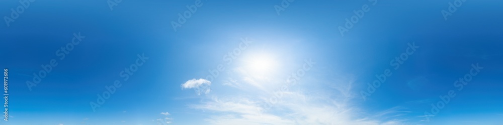 blue sky panorama with puffy clouds, for compositing in 3D graphics and aerial spherical panoramas as a sky dome blue sky panorama with puffy clouds, for compositing in 3D graphics and aerial spherical panoramas as a sky dome