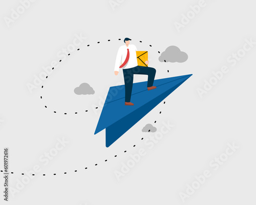 Sending Message to client ilustration concept.Isolated object,Business man sending message email vector.