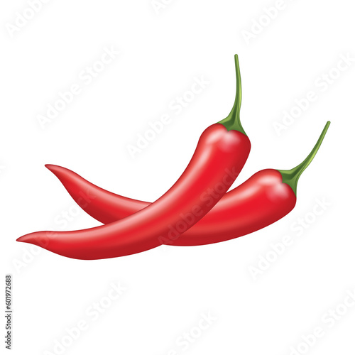 Fresh red peppers  organic vegetables. Cooking ingredients natural food. PNG 3d illustration isolated on transparent background.