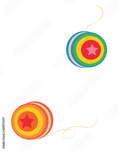 Yo yo toy. Vector illustration.Flat.world yo-yo day